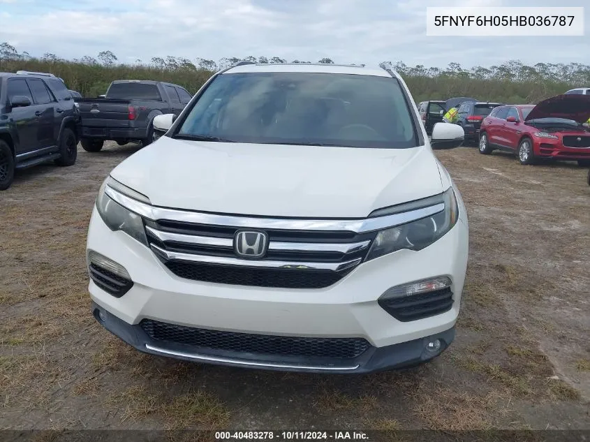 2017 Honda Pilot Elite VIN: 5FNYF6H05HB036787 Lot: 40483278