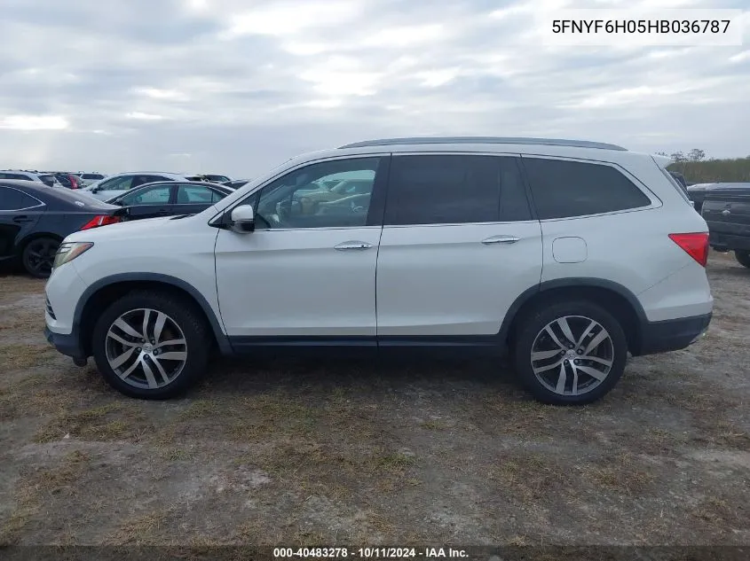 2017 Honda Pilot Elite VIN: 5FNYF6H05HB036787 Lot: 40483278