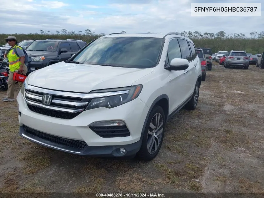 2017 Honda Pilot Elite VIN: 5FNYF6H05HB036787 Lot: 40483278