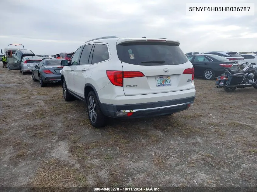 2017 Honda Pilot Elite VIN: 5FNYF6H05HB036787 Lot: 40483278