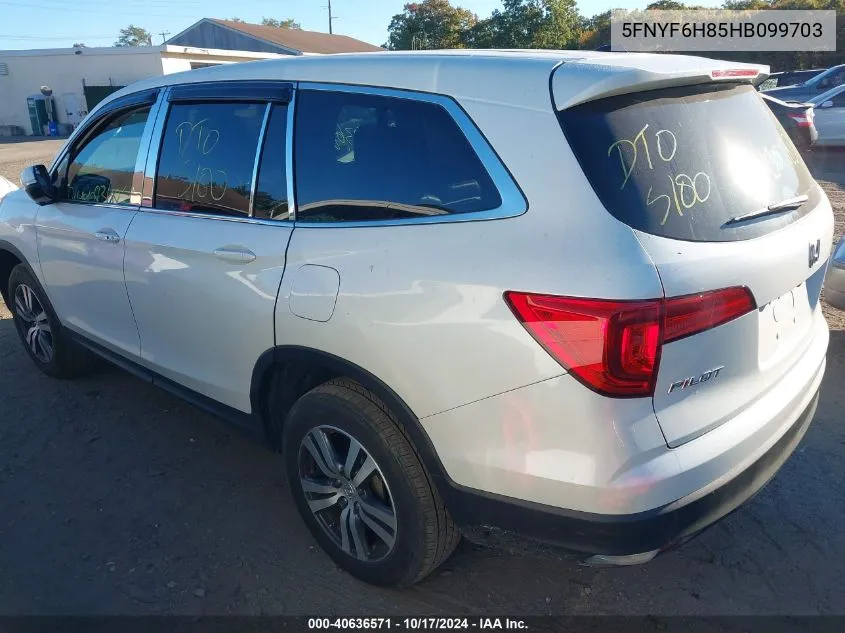 2017 Honda Pilot Ex-L VIN: 5FNYF6H85HB099703 Lot: 40636571