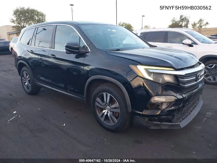 2017 Honda Pilot Ex-L VIN: 5FNYF5H59HB030562 Lot: 40647162