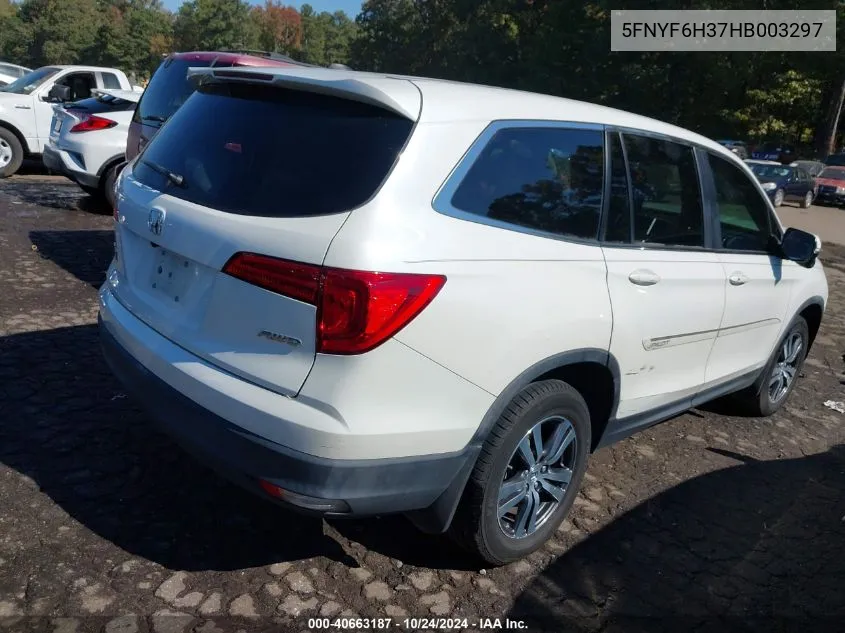 2017 Honda Pilot Ex VIN: 5FNYF6H37HB003297 Lot: 40663187