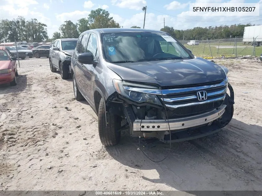 2017 Honda Pilot Lx VIN: 5FNYF6H1XHB105207 Lot: 40681609