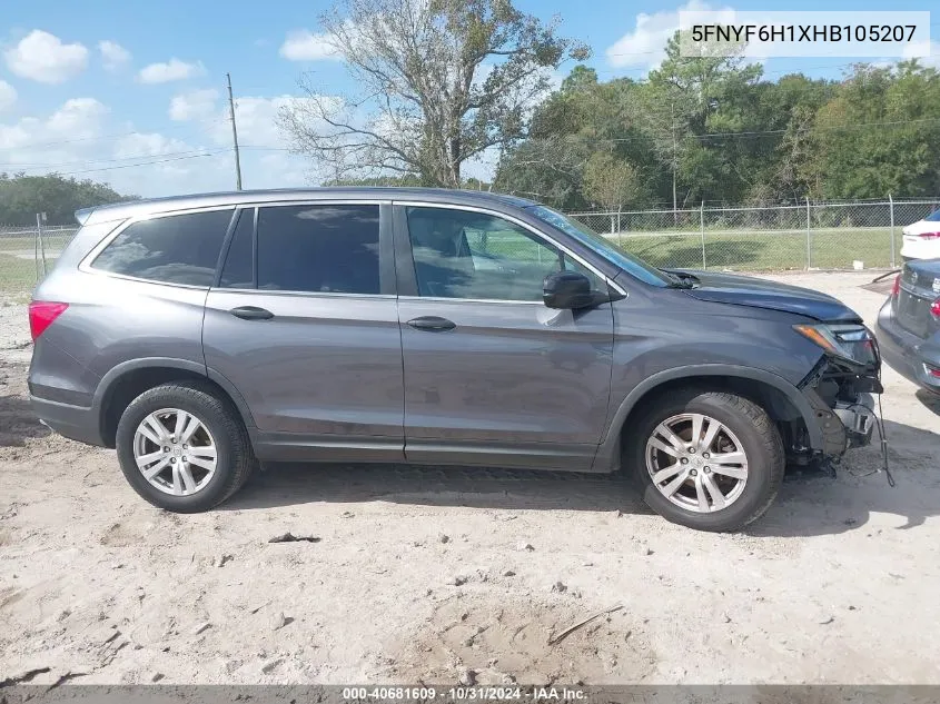 2017 Honda Pilot Lx VIN: 5FNYF6H1XHB105207 Lot: 40681609