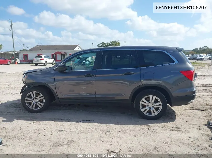 2017 Honda Pilot Lx VIN: 5FNYF6H1XHB105207 Lot: 40681609