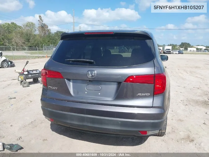 2017 Honda Pilot Lx VIN: 5FNYF6H1XHB105207 Lot: 40681609