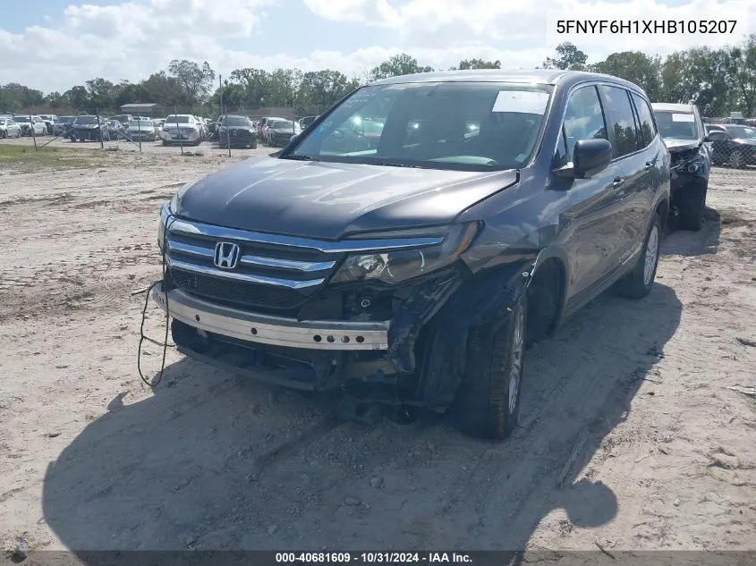 2017 Honda Pilot Lx VIN: 5FNYF6H1XHB105207 Lot: 40681609