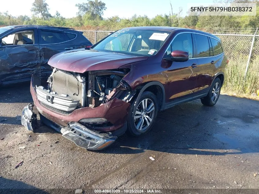 2017 Honda Pilot Ex-L VIN: 5FNYF5H79HB038372 Lot: 40683009