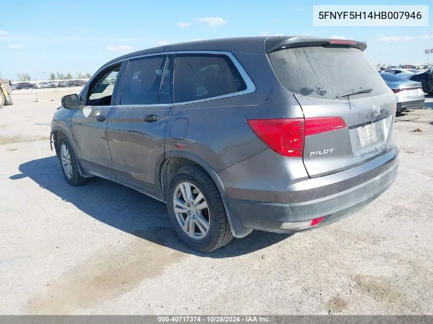 2017 Honda Pilot Lx VIN: 5FNYF5H14HB007946 Lot: 40717374