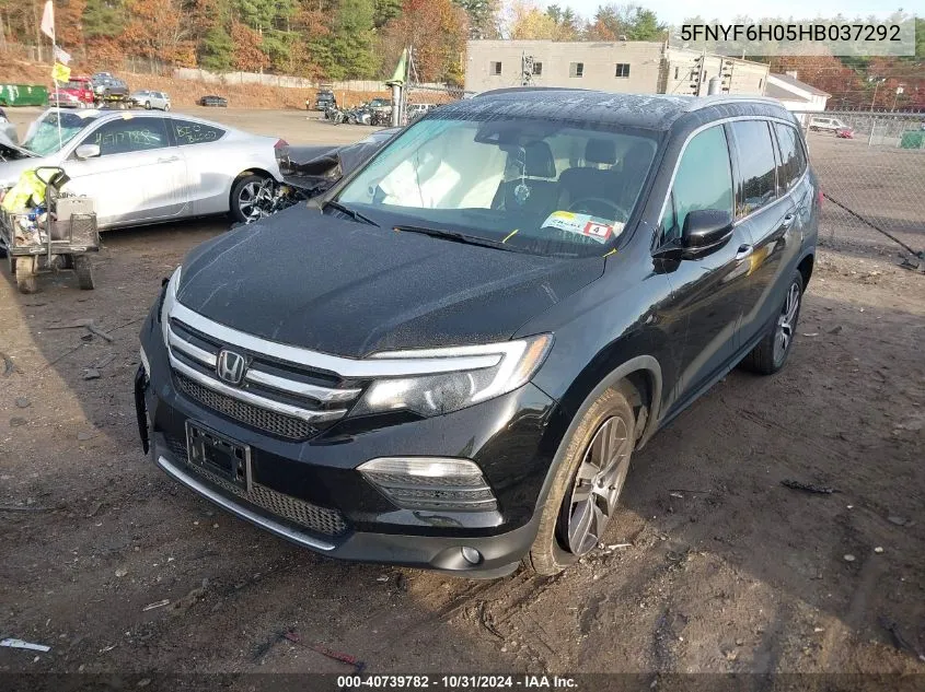 2017 Honda Pilot Elite VIN: 5FNYF6H05HB037292 Lot: 40739782