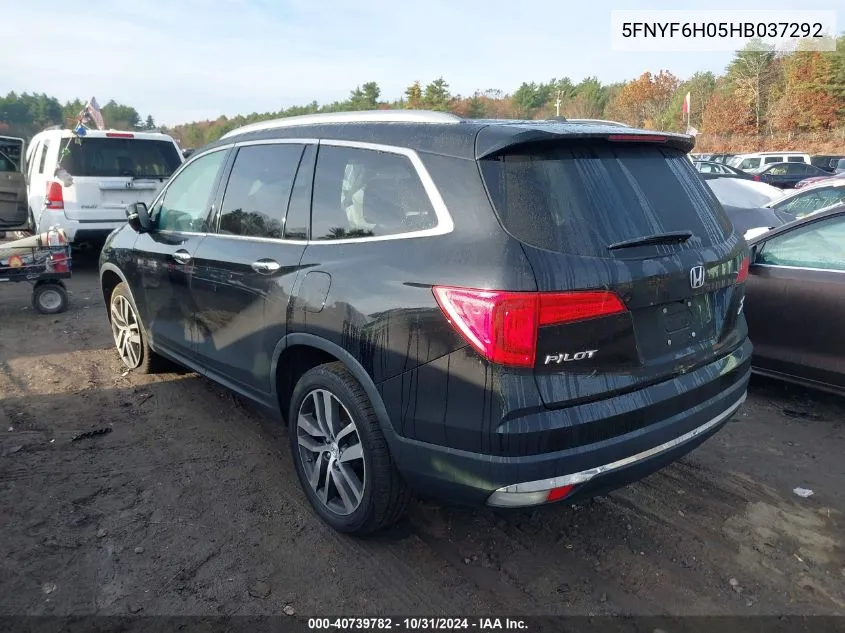 2017 Honda Pilot Elite VIN: 5FNYF6H05HB037292 Lot: 40739782