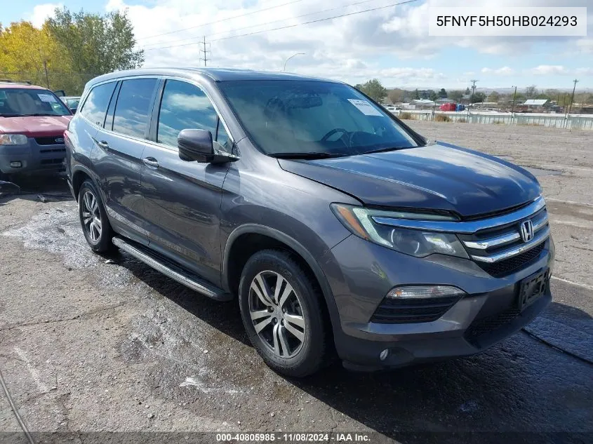 5FNYF5H50HB024293 2017 Honda Pilot Ex-L