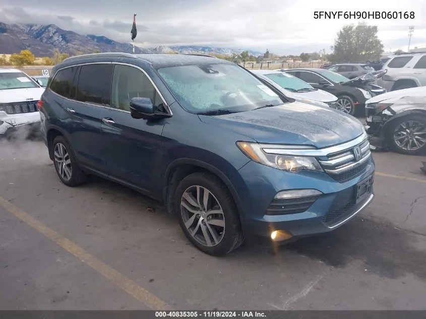 2017 Honda Pilot Touring VIN: 5FNYF6H90HB060168 Lot: 40835305