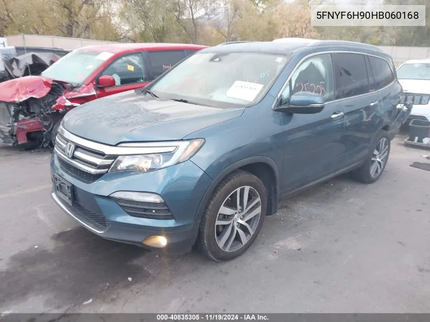 2017 Honda Pilot Touring VIN: 5FNYF6H90HB060168 Lot: 40835305