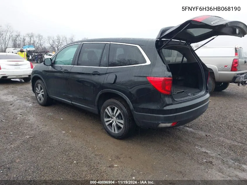 2017 Honda Pilot Ex VIN: 5FNYF6H36HB068190 Lot: 40896904