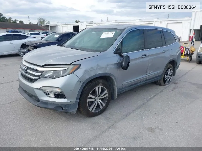 2017 Honda Pilot Ex-L VIN: 5FNYF5H55HB008364 Lot: 40901718