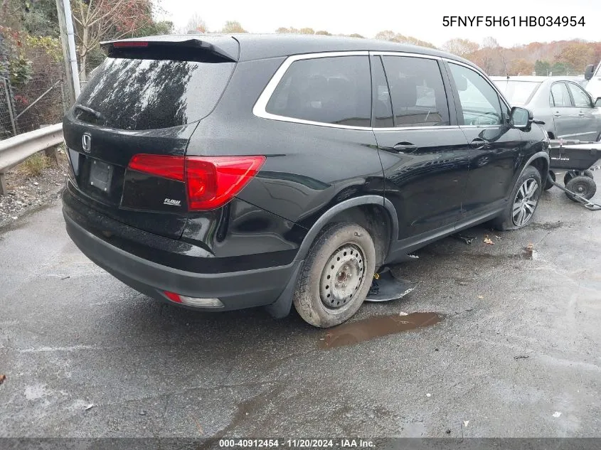 2017 Honda Pilot Ex-L VIN: 5FNYF5H61HB034954 Lot: 40912454