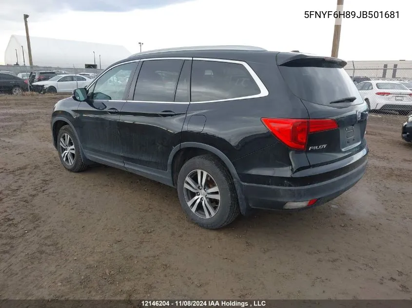 2018 Honda Pilot Exl VIN: 5FNYF6H89JB501681 Lot: 12146204