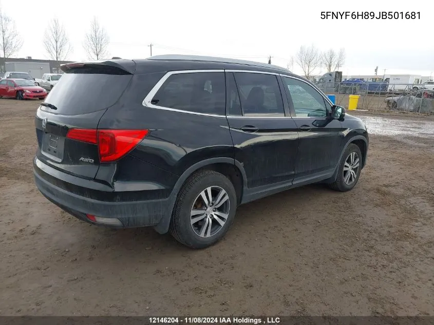 2018 Honda Pilot Exl VIN: 5FNYF6H89JB501681 Lot: 12146204