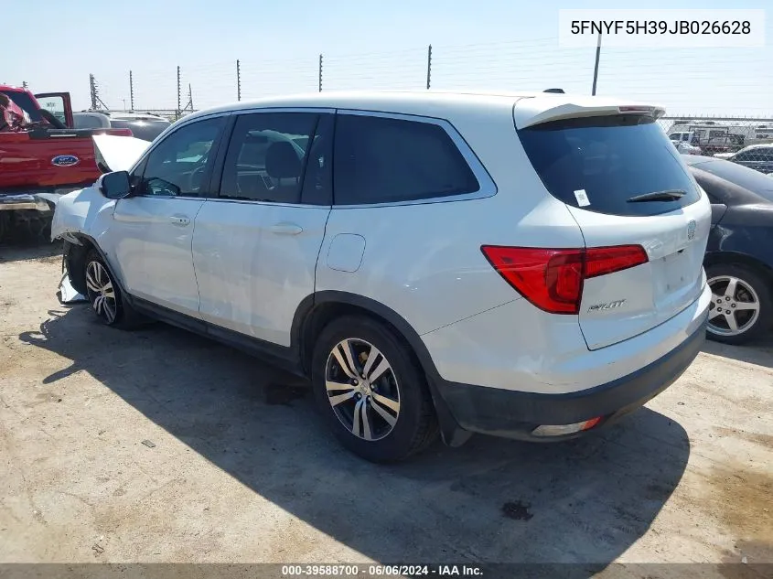 2018 Honda Pilot Ex VIN: 5FNYF5H39JB026628 Lot: 39588700