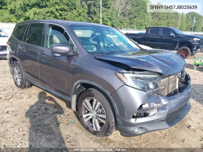 2018 Honda Pilot Ex-L VIN: 5FNYF5H57JB025639 Lot: 39732363