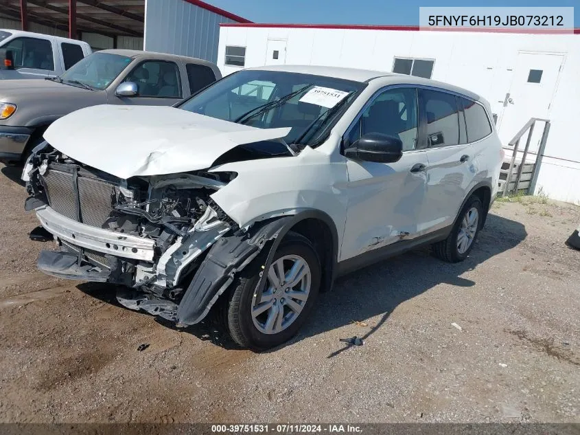 2018 Honda Pilot Lx VIN: 5FNYF6H19JB073212 Lot: 39751531