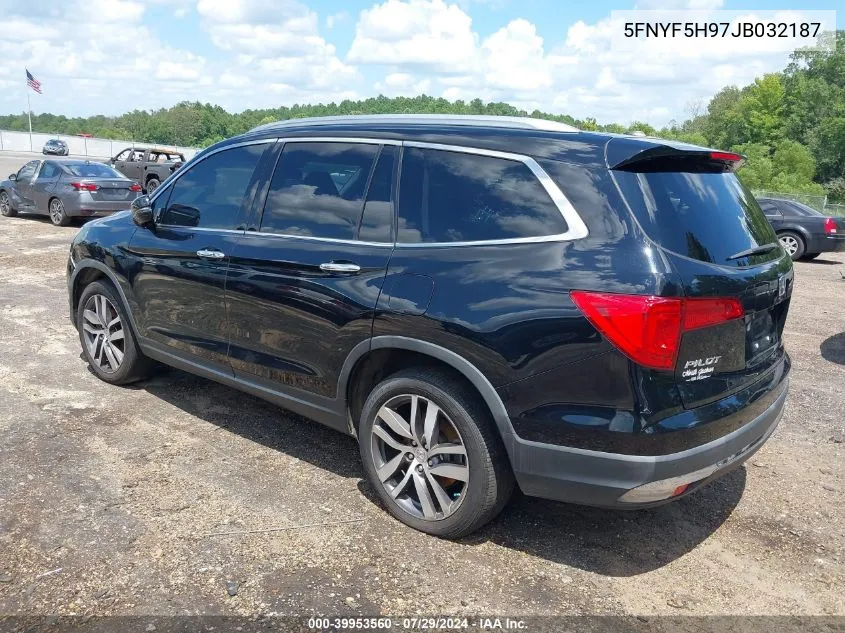 2018 Honda Pilot Touring VIN: 5FNYF5H97JB032187 Lot: 39953560