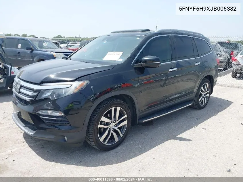 2018 Honda Pilot Touring VIN: 5FNYF6H9XJB006382 Lot: 40011396