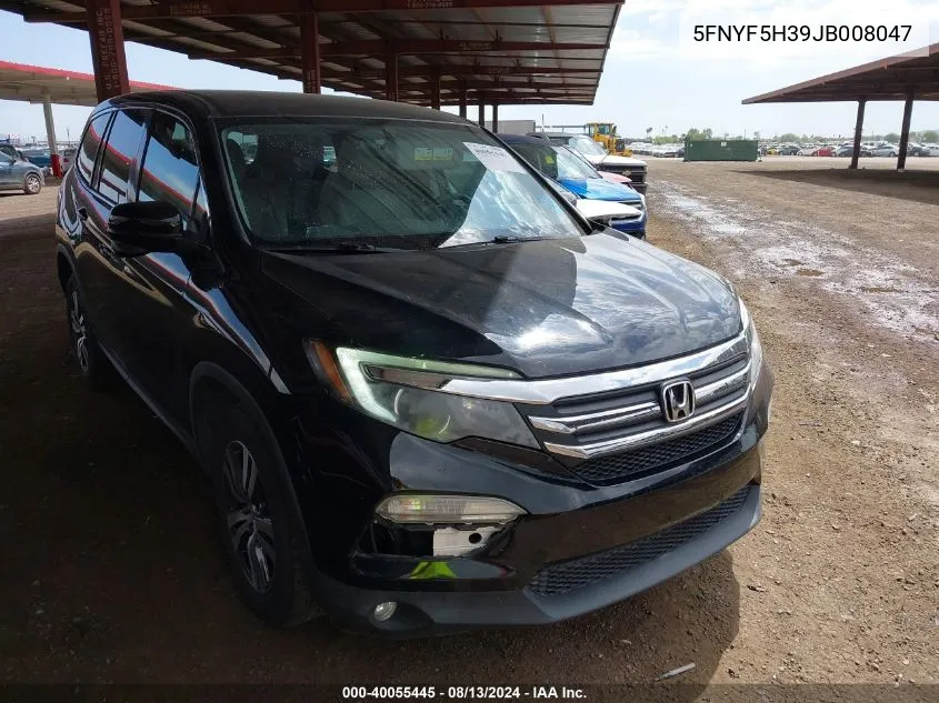 2018 Honda Pilot Ex VIN: 5FNYF5H39JB008047 Lot: 40055445