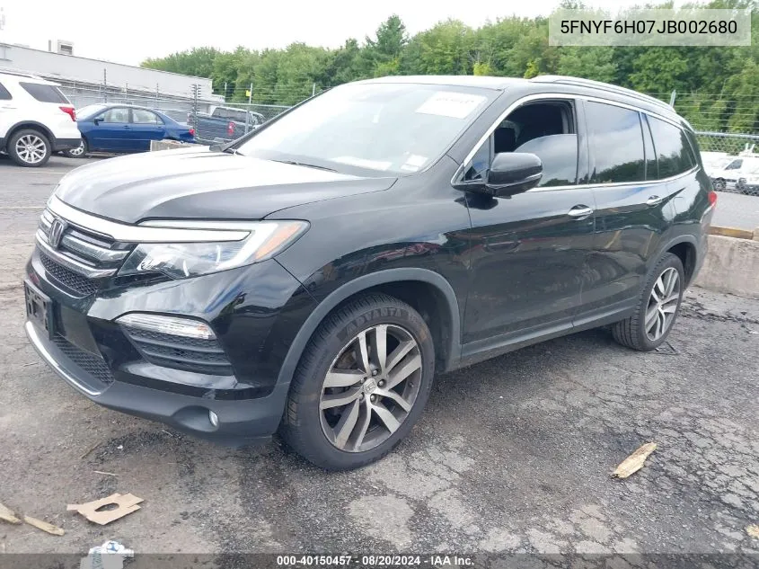 5FNYF6H07JB002680 2018 Honda Pilot Elite