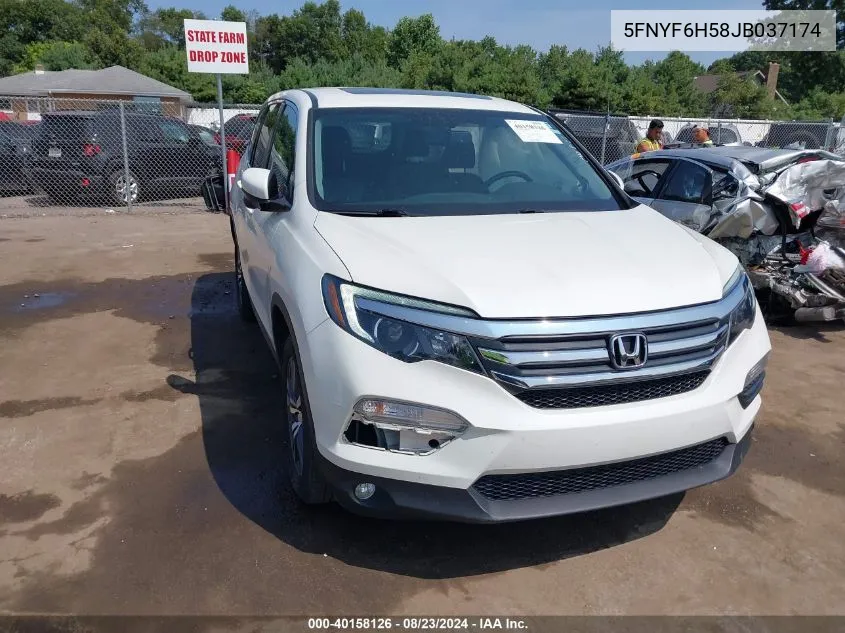 5FNYF6H58JB037174 2018 Honda Pilot Ex-L