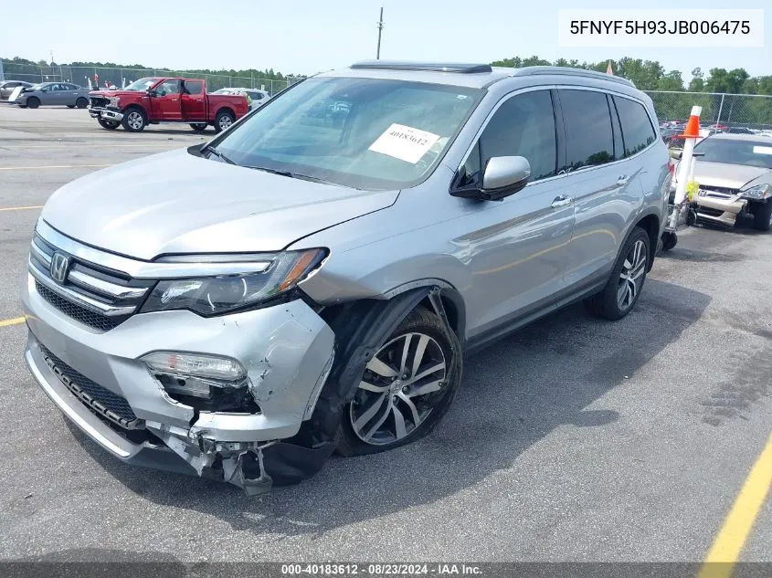 2018 Honda Pilot Touring VIN: 5FNYF5H93JB006475 Lot: 40183612