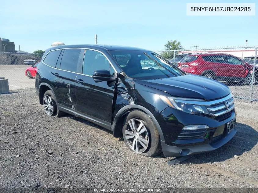 2018 Honda Pilot Ex-L VIN: 5FNYF6H57JB024285 Lot: 40206594