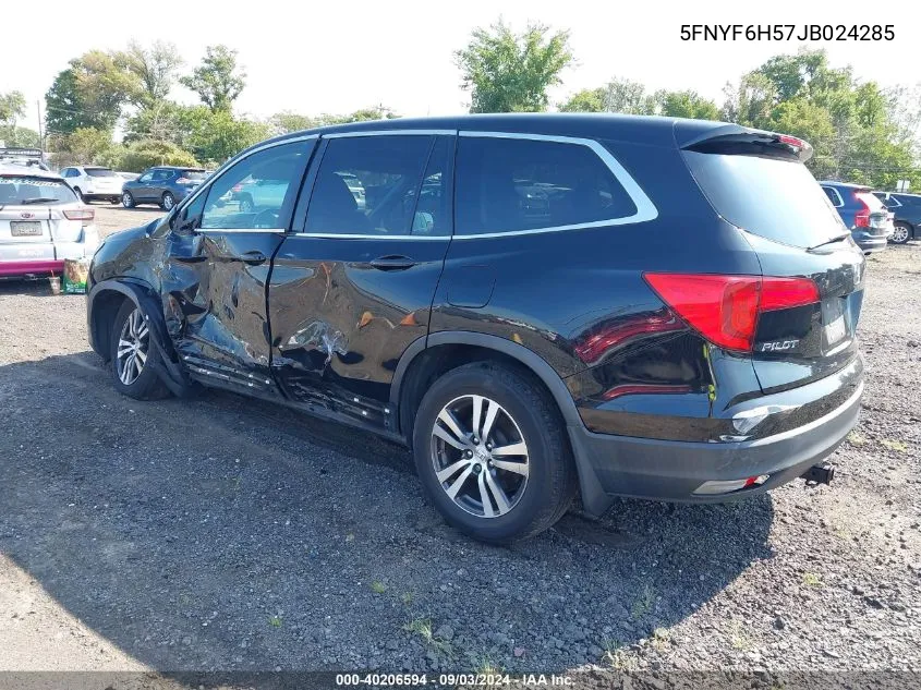 2018 Honda Pilot Ex-L VIN: 5FNYF6H57JB024285 Lot: 40206594