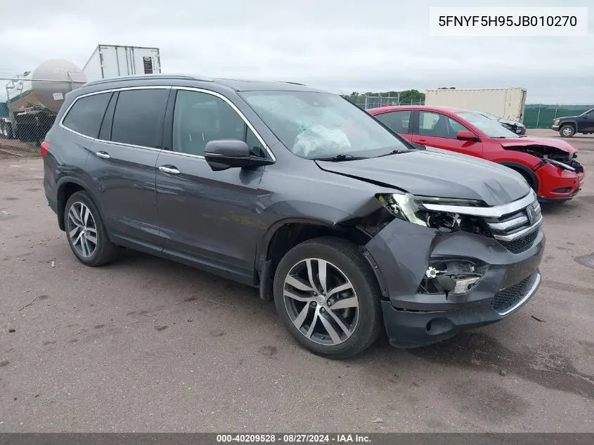 2018 Honda Pilot Touring VIN: 5FNYF5H95JB010270 Lot: 40209528