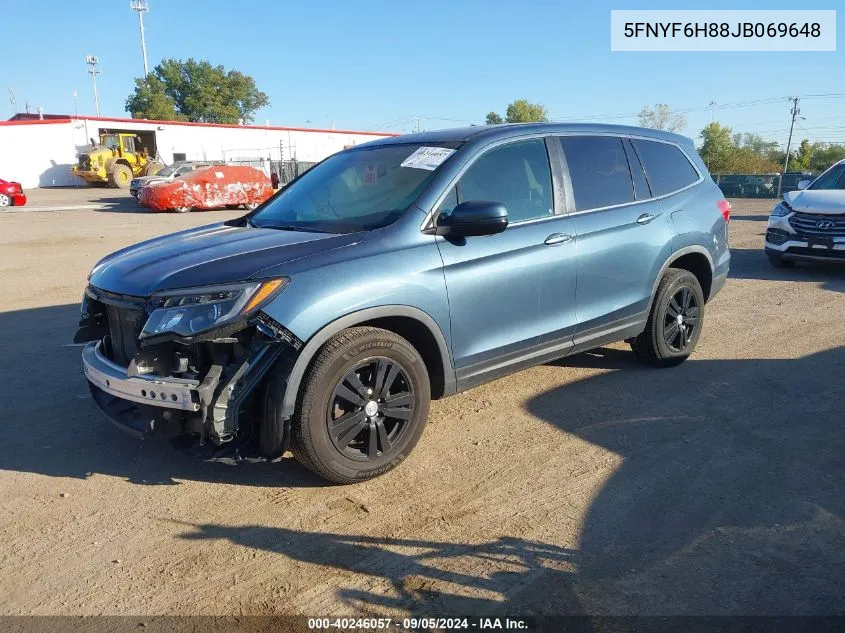 2018 Honda Pilot Exl VIN: 5FNYF6H88JB069648 Lot: 40246057