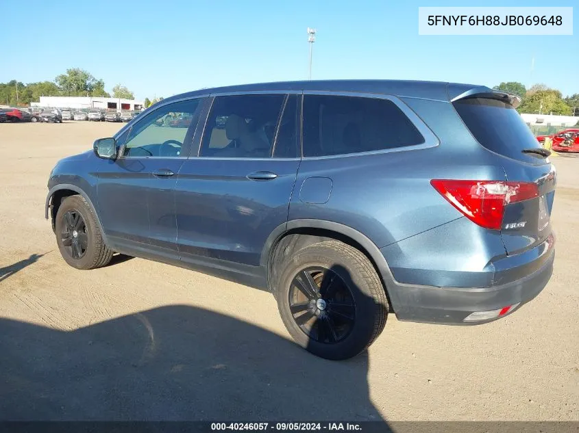 2018 Honda Pilot Exl VIN: 5FNYF6H88JB069648 Lot: 40246057