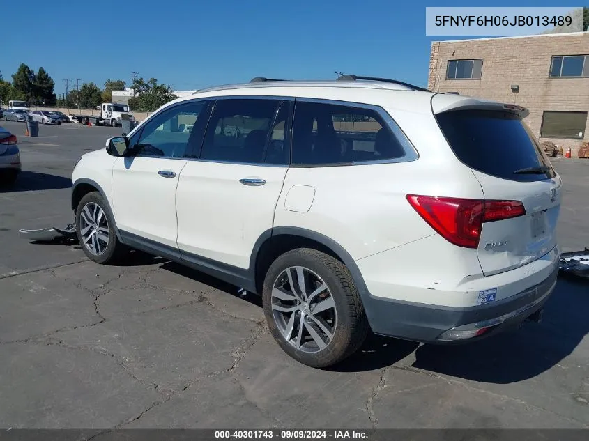 2018 Honda Pilot Elite VIN: 5FNYF6H06JB013489 Lot: 40301743