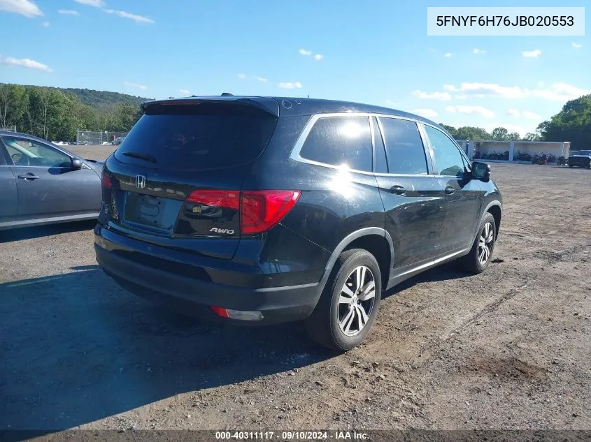 2018 Honda Pilot Ex-L VIN: 5FNYF6H76JB020553 Lot: 40311117