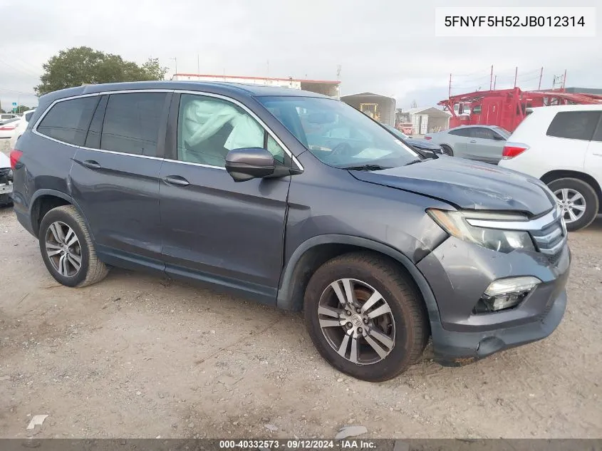 2018 Honda Pilot Exl VIN: 5FNYF5H52JB012314 Lot: 40332573