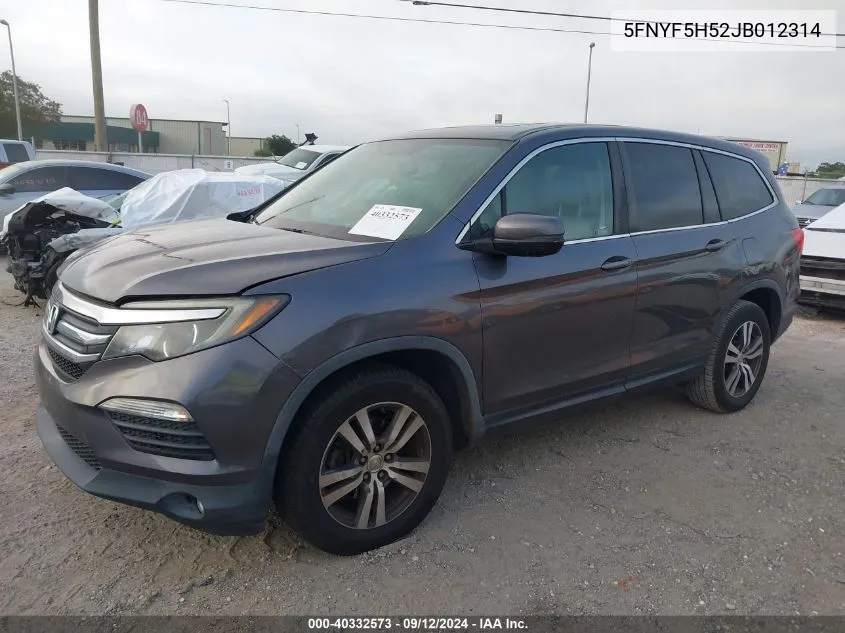 2018 Honda Pilot Exl VIN: 5FNYF5H52JB012314 Lot: 40332573