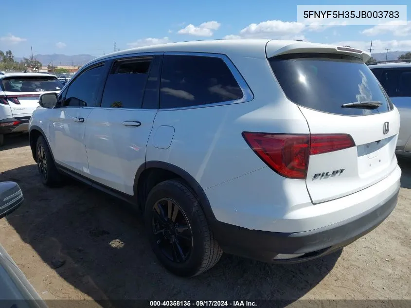 5FNYF5H35JB003783 2018 Honda Pilot Ex