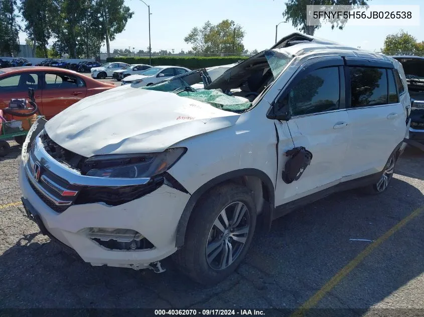 2018 Honda Pilot Ex-L VIN: 5FNYF5H56JB026538 Lot: 40362070