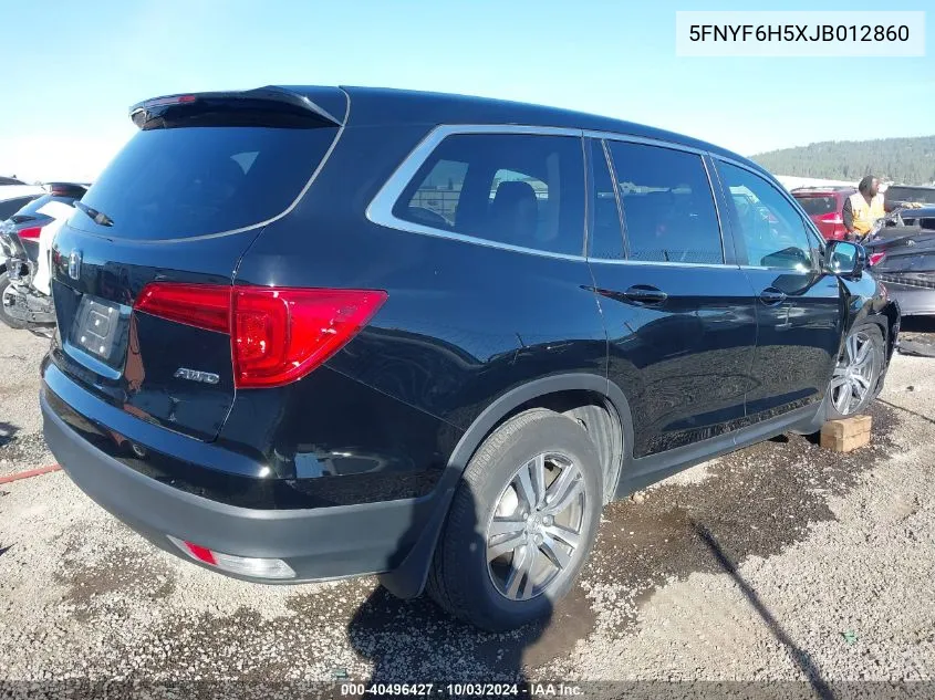 2018 Honda Pilot Ex-L VIN: 5FNYF6H5XJB012860 Lot: 40496427