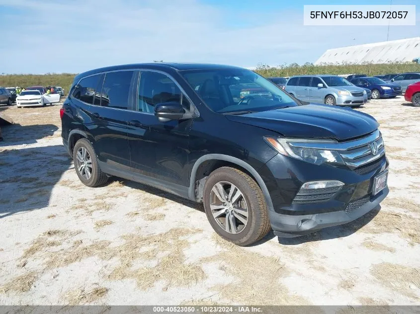 2018 Honda Pilot Ex-L VIN: 5FNYF6H53JB072057 Lot: 40523050