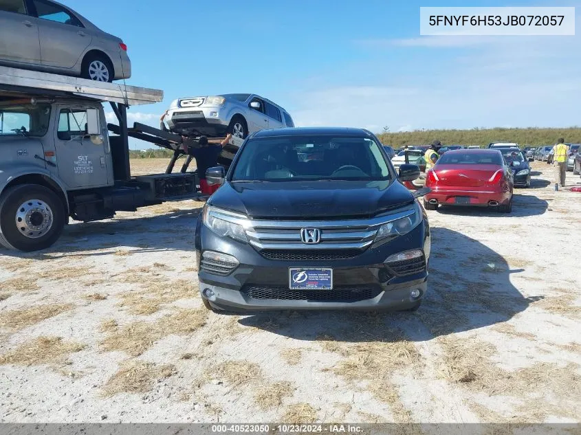 2018 Honda Pilot Ex-L VIN: 5FNYF6H53JB072057 Lot: 40523050