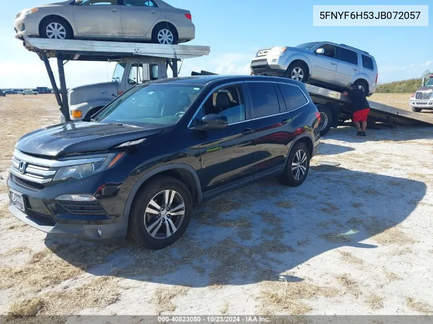 2018 Honda Pilot Ex-L VIN: 5FNYF6H53JB072057 Lot: 40523050