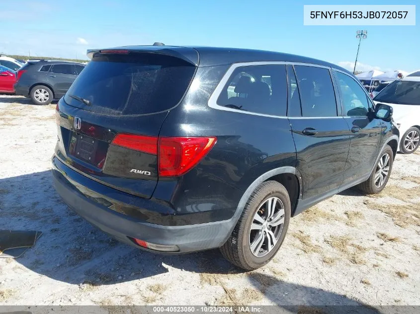 2018 Honda Pilot Ex-L VIN: 5FNYF6H53JB072057 Lot: 40523050