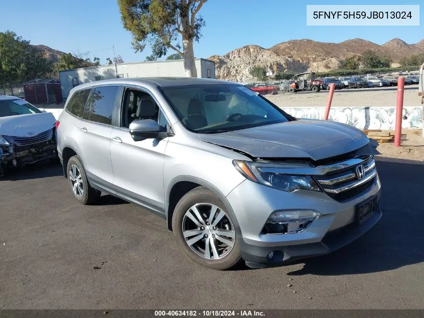 2018 Honda Pilot Ex-L VIN: 5FNYF5H59JB013024 Lot: 40634182